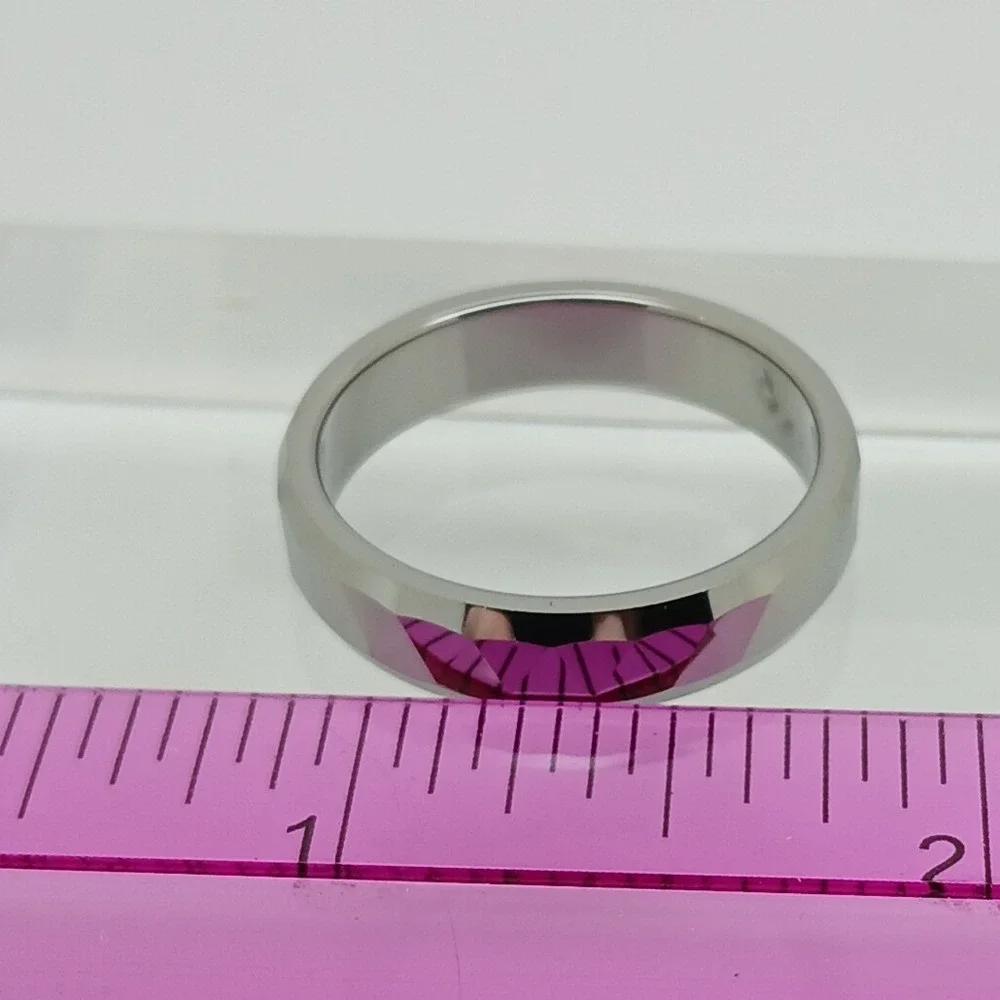 Vintage‎ 90s New Mens Tungsten Carbide 6mm Faceted Geometric Band Ring Size 12.5